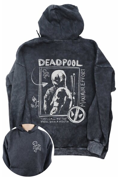 Fuddy Moda Hanorac unisex cu glugă Deadpool - Hanorac oversize cu imprimeu pe...