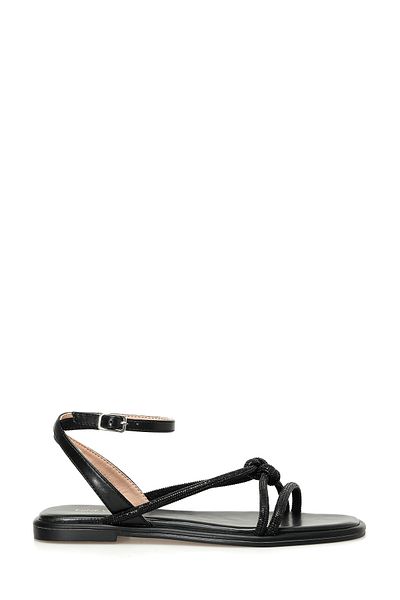 Nine West FRANKSTON 4FX Schwarze Damensandalen - Flaches Design