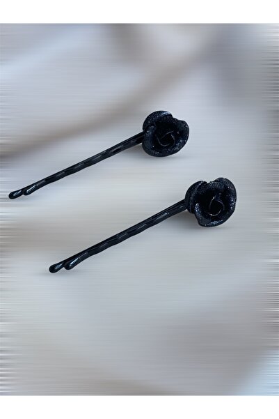 Twinssis Accessories Set de 2 agrafe din sârmă cu motif de trandafir negru