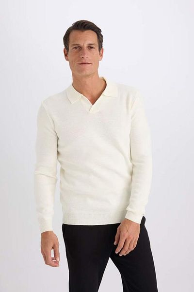 DeFacto Standard Fit Normal Cut Polo Neck Knitwear Sweater D4046Ax24Wn