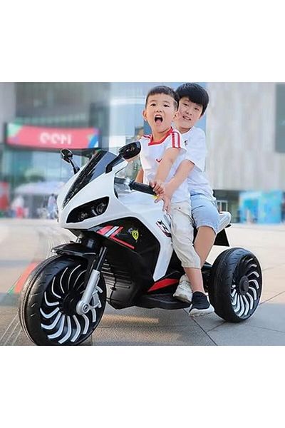 ALBADER Electric Motorcycle For Kids, Ride on Tricycles for Boys & Girls With 2  Motor, 12V Battery