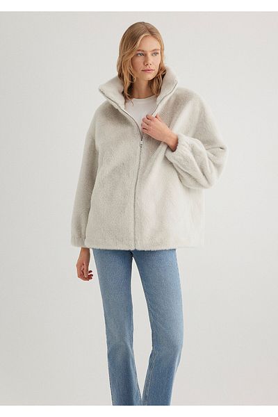 Mavi Ecru Plush Jacket Oversize / Wide Cut 1110597 -70037