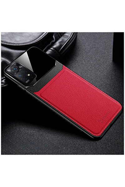 Zebana حافظة جلدية متوافقة مع هاتف Xiaomi Redmi Note 11 Pro 5G باللون الأحمر