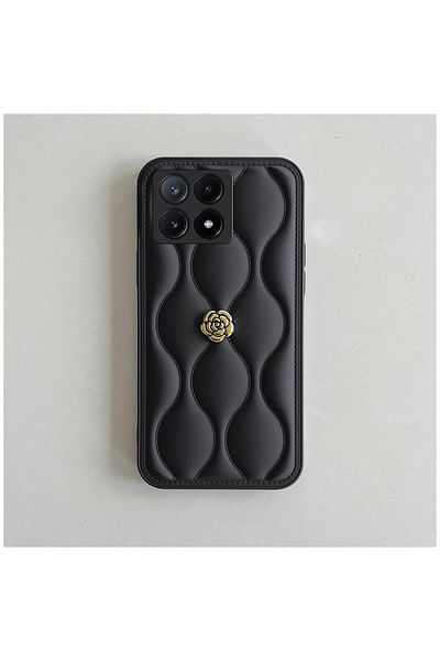 Zebana حافظة جلدية متوافقة مع هاتف Xiaomi Poco X6 Pro 5G Zebana Camellia باللون الأسود