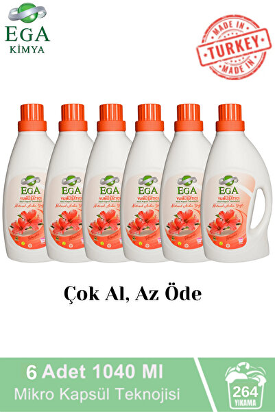 Ega Kimya Aktif Kapsül Teknolojili Amber Çamaşır Yumuşatıcısı 6 X 1040 ml 264...