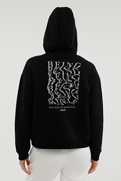 Kinetix W-sdk240 Суичър Rachel Back Prın Siyah Kadın