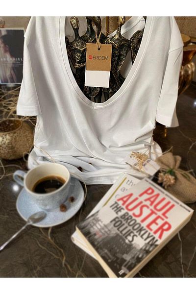 ERDEM İÇ GİYİM Tricou alb Erdem cu decolteu în V adânc 2059