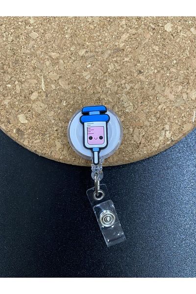 odaburada Yoyo Name Badge Holder with Hospital Needle Figure