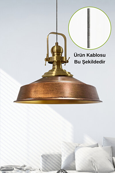 Bamyum Asaletli Ütü Kablo Tekli Avize Eskitme Başlık Retro Sarkıt Lamba Okul ...
