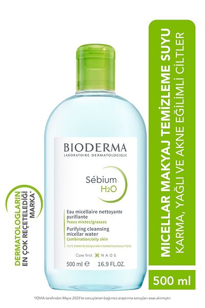 Bioderma Sebium H2O Mixed – öliges und zu Akne neigendes 500 ml Mizellen-Make-up-Reinigungswasser
