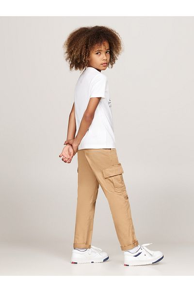 Tommy Hilfiger White Round Neck Short Sleeve Printed T-shirts