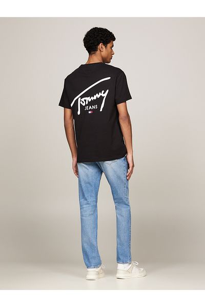 Tommy Hilfiger Tommy Hilfiger Black Round Neck Short Sleeve Printed T-shirts