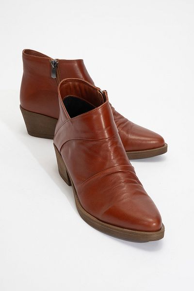 LuviShoes Γυναικείες μπότες με χοντρό τακούνι RULE Dark Tan από γνήσιο δέρμα