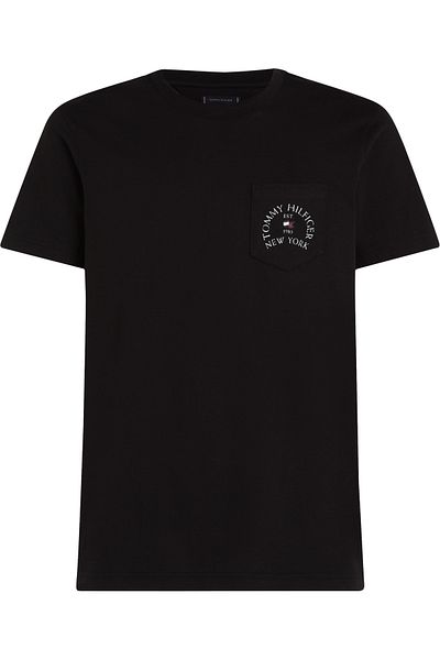 Tommy Hilfiger Black Round Neck Short Sleeve Printed T-shirts