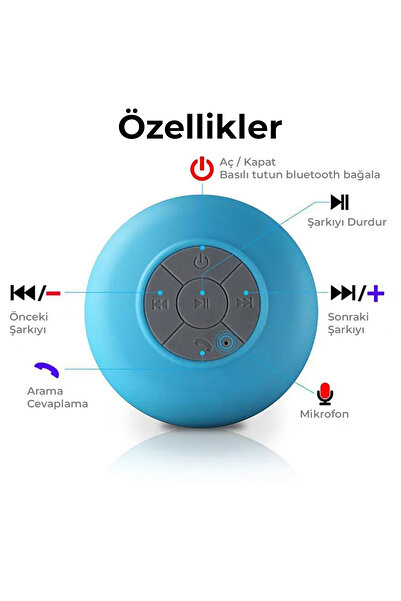 DEMPOWER Su Geçirmez Bluetooth Duş Hoparlörü