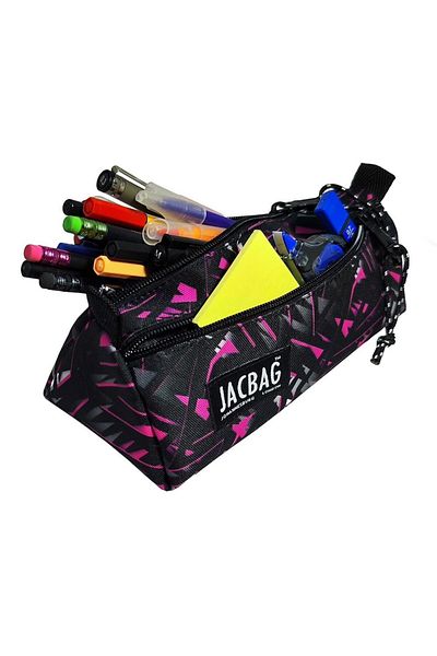 Jacbag Dual Prime Δύο Διαμερίσματα Τρίγωνο Ροζ Γεωμετρική Γυναικεία/Κορίτσια Μολύβι Τσάντα