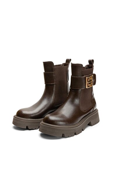 EMIENZA Glow Altın Aksesuar Detaylı Yanları Lastikli Kadın Bot