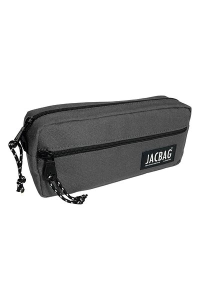 Jacbag Γκρι μολυβοθήκη για αγόρια με διπλό φερμουάρ