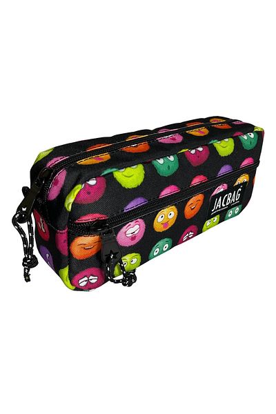 Jacbag Trusa pentru creion Emoji pentru fete cu fermoar dublu