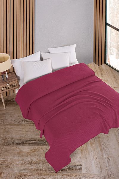 Evim Cotton Maya Pique Bedspread Single Dark Pink 160X230 cm