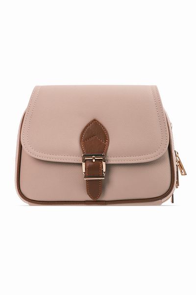 Lal Shoes & Bags Geantă de damă acoperită nud - cu detaliu curea