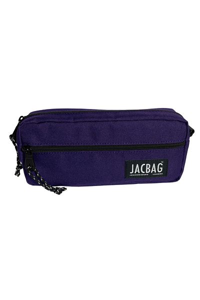Jacbag Μωβ μολυβοθήκη για κορίτσια με διπλό φερμουάρ