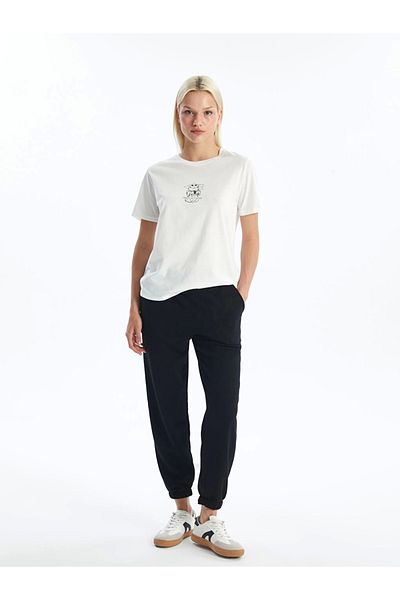 LC Waikiki LCW Vision Μαύρο Γυναικείο Φούτερ Jogger - Ελαστική μέση, ίσια κοπήw1