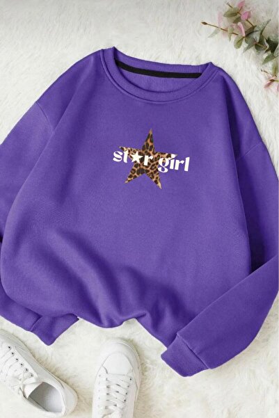 NO 601 Hanorac de iarnă fără glugă, cu imprimeu Star Star Star Girl, pentru f...