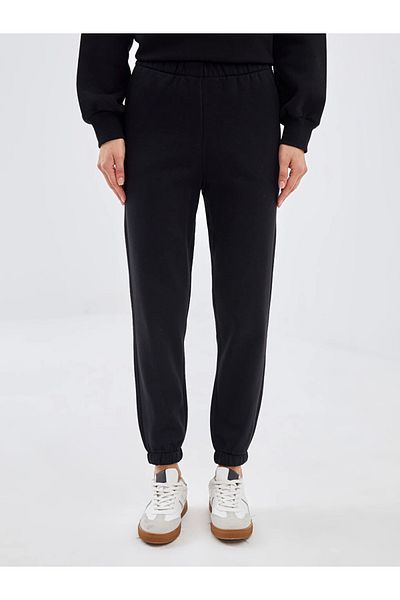 LC Waikiki Pantaloni de sport groși pentru femei LCW Vision, negri, cu talie elastică