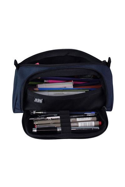 Jacbag Prime XL Τσάντα στυλό Navy Blue δύο τμημάτων με στήριγμα από καουτσούκ - Ανδρικά
