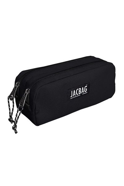 Jacbag Μαύρη Σχολική Μολυβοθήκη Διπλού Διαμερίσματος - Αγόρι