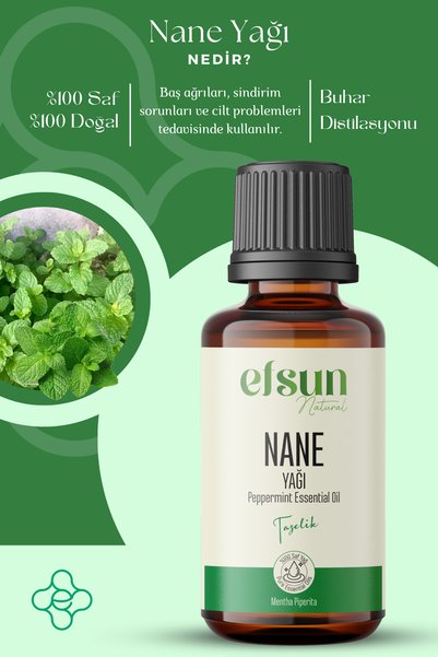 Efsun Natural Peppermint Essential Oil 100% Natural Pure 10 ml