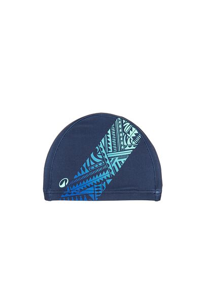 Decathlon Blue Fabric Swimming Cap with m Flag