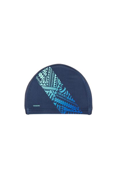 Decathlon Blue Fabric Swimming Cap with m Flag