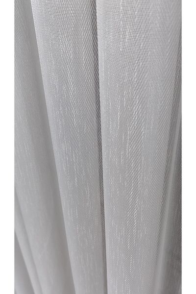 Yuka Linen Tulle Curtain - Thin Fish Back Model, 1/3 Tight Pleat, Non-Wrinkle Ironing and Leaded Skirt