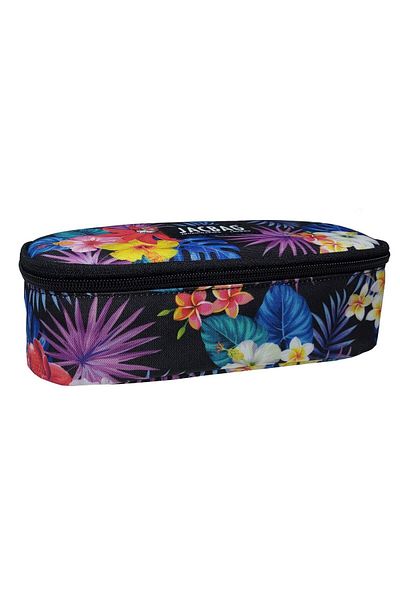Jacbag Purple Leaf Girls'/Women's Oval XL Organizer Pencil Case Pen Holder