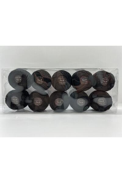 ALMİŞ Almiş Perle Etamin-kanaviçe 10'lu Iplik Seti (10 Gr-No:8)