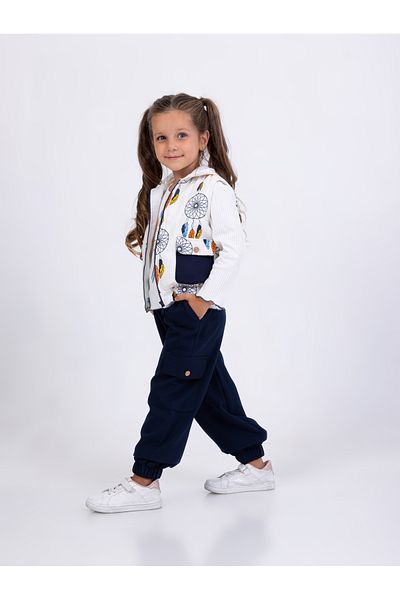 Filizdens Kids Girl's Three-Piece Suit Parrot Printed Vest Badi Pants Suit Casual Birthday Suit