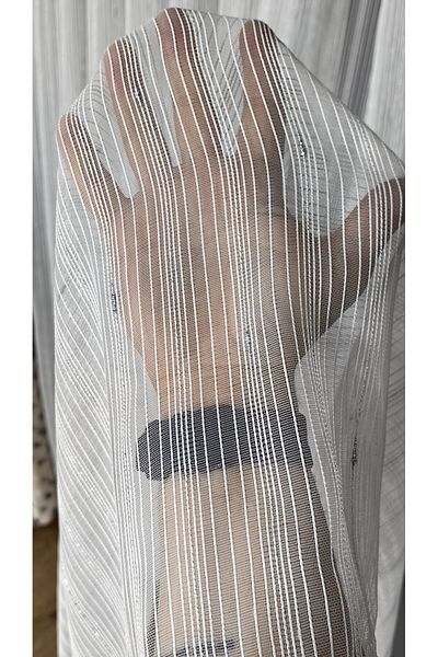 Yuka Leaded Chain Tulle - Striped Silver Drop Detailed Anti-Wrinkle Don'T Want Iron Skirt