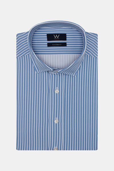 W Collection Dark Blue Long Sleeve Printed Shirt