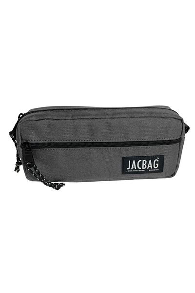 Jacbag Γκρι μολυβοθήκη για αγόρια με διπλό φερμουάρ