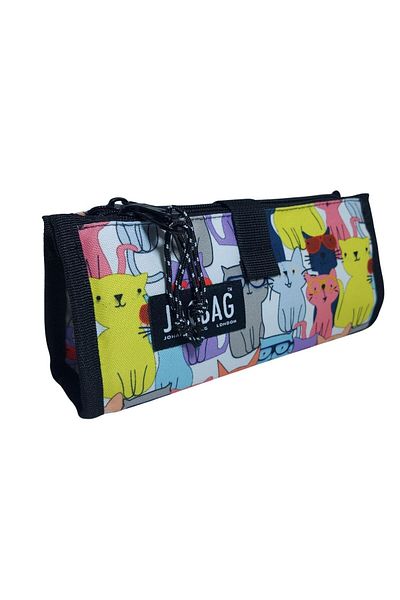 Jacbag Κίτρινη γάτα διπλή επιτραπέζια τσάντα στυλό διπλής θήκης