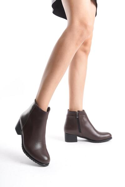 CZ London Women's Genuine Leather Mini Bootie Comfortable Sole Round Toe Casual Winter Boots