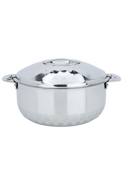 Alsaif Gallery Ribbed silver steel container 3500 ml
