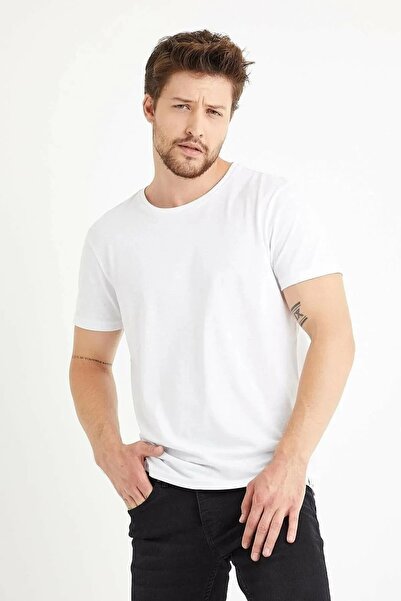 Siyah Beyaz Sıfır Yaka Bisiklet Yaka %100 Pamuk Basic T-shirt Unisex