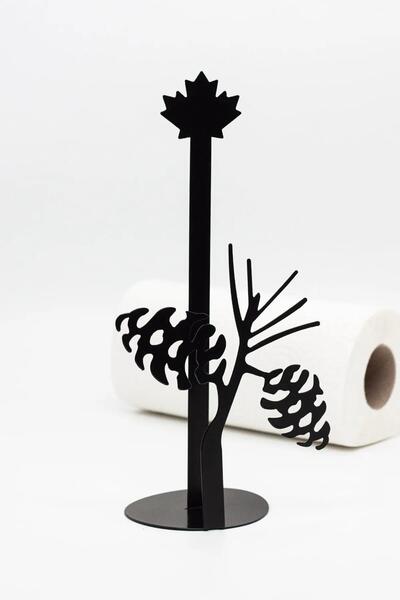 MAVİ TREND Metal Kağıt Havluluk Siyah Dik Havlu Peçetelik Standart Ve Büyük B...