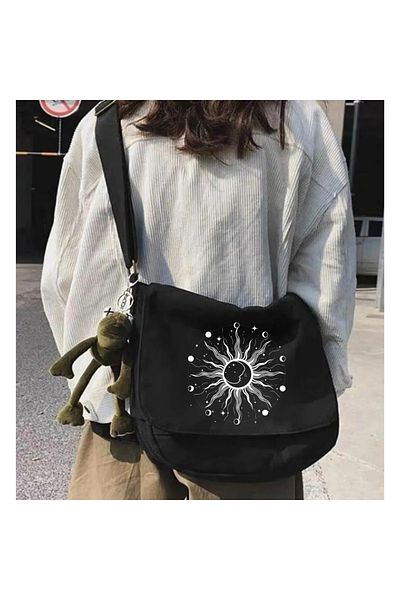Touz Moda Gothic the Moon Black Messenger Bag