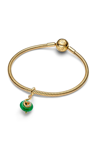 Pandora Yılan Figürlü Yeşil Murano Camı Sallantılı Charm