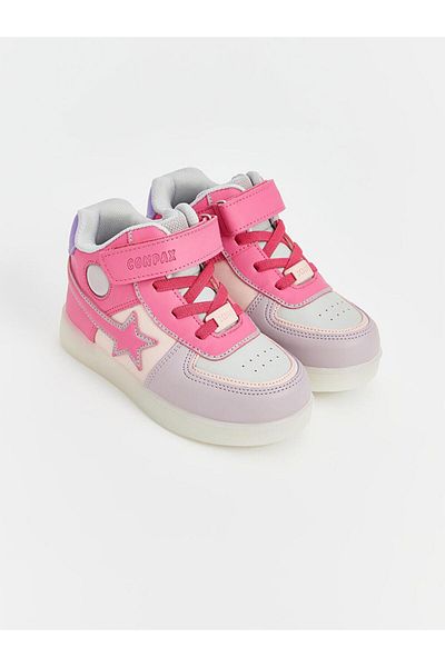 LC Waikiki Pantofi sport pentru fete Conpax cu șireturi mixte și velcro