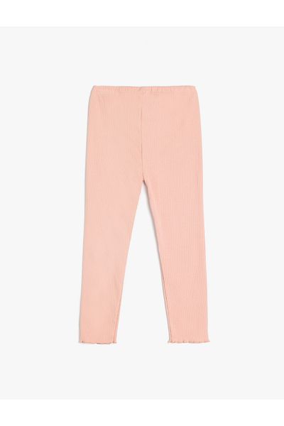 Koton Cotton Elastic Waist High Waisted Basic Leggings